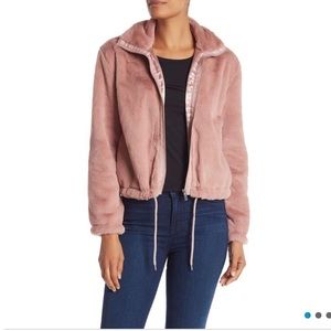 CoffeeShop Faux Fur Teddy Jacket -Blush - NWT - L
